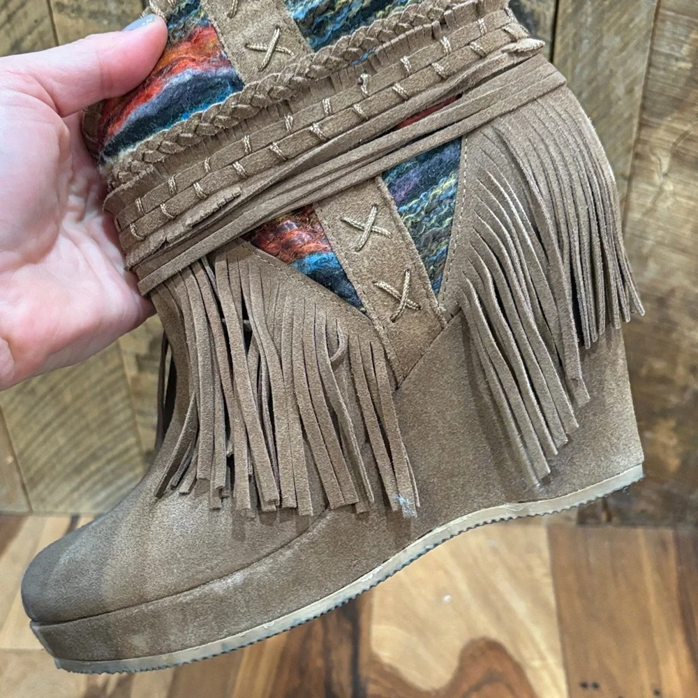 Naughty Monkey Multicolor Fringed Heeled Boots - Picture 5 of 12